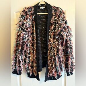 Love Riche Multicolor Fringe Open Cardigan